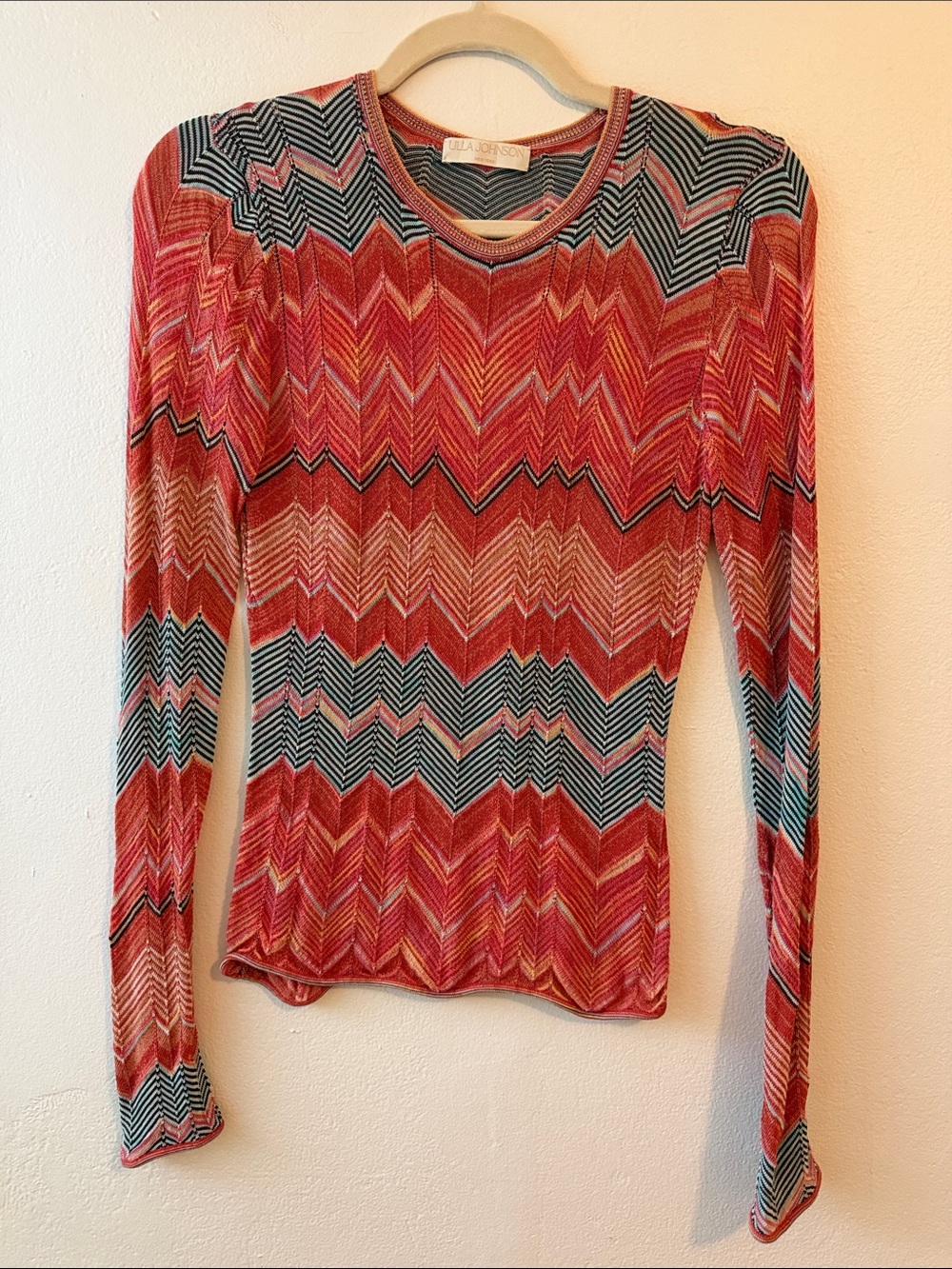 Ulla Johnson Chevron crochet-knit Long-Sleeve Top